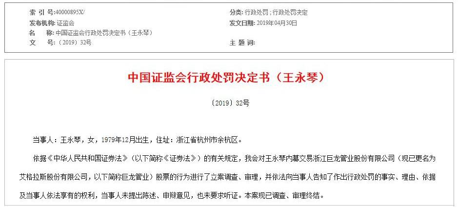 1次變身3罰單 巨龍管業上演妻子們的內幕交易